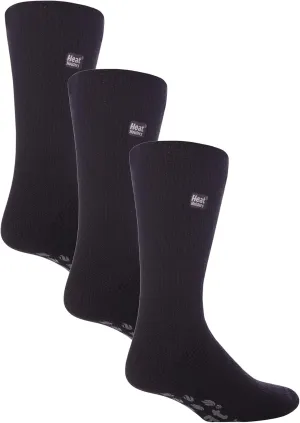 HEAT HOLDERS - 3 Pair Multipack Mens Slipper Socks with Grips for Winter | Thick Indoor Non Slip Thermal Socks