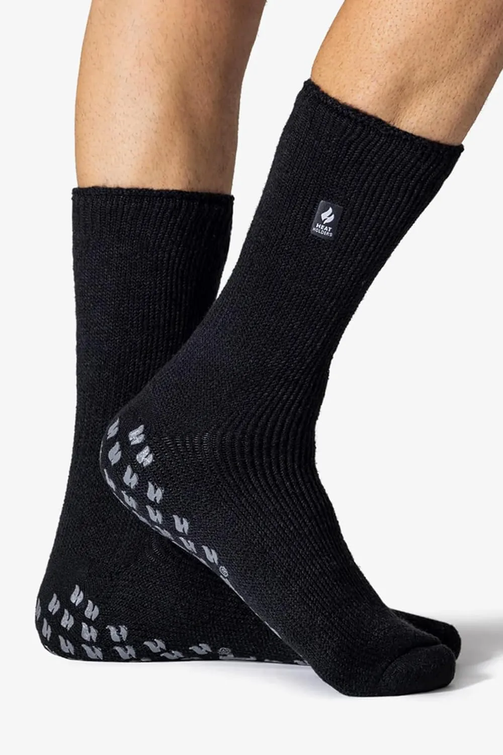 HEAT HOLDERS - 3 Pair Multipack Mens Slipper Socks with Grips for Winter | Thick Indoor Non Slip Thermal Socks