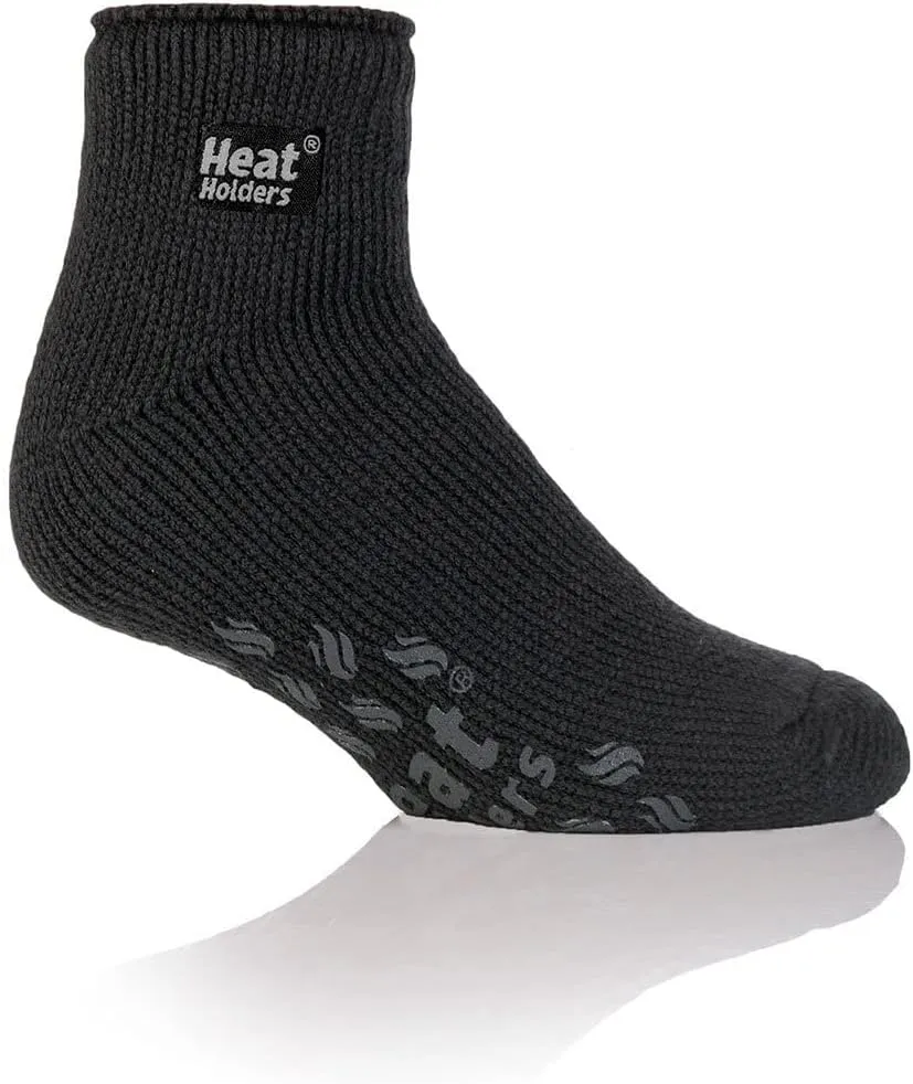 Heat Holders Men's Big/Tall Ankle Slipper Socks Black/Men's 13-15