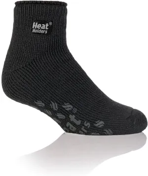 Heat Holders Men's Big/Tall Ankle Slipper Socks Black/Men's 13-15