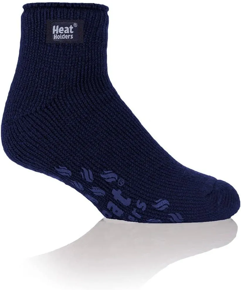 Heat Holders Men's Big/Tall Ankle Slipper Socks Black/Men's 13-15