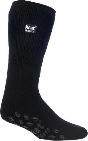 HEAT HOLDERS Men's Thermal Gripper Slipper Socks BIGFOOT Size 13-15US Black/Gray