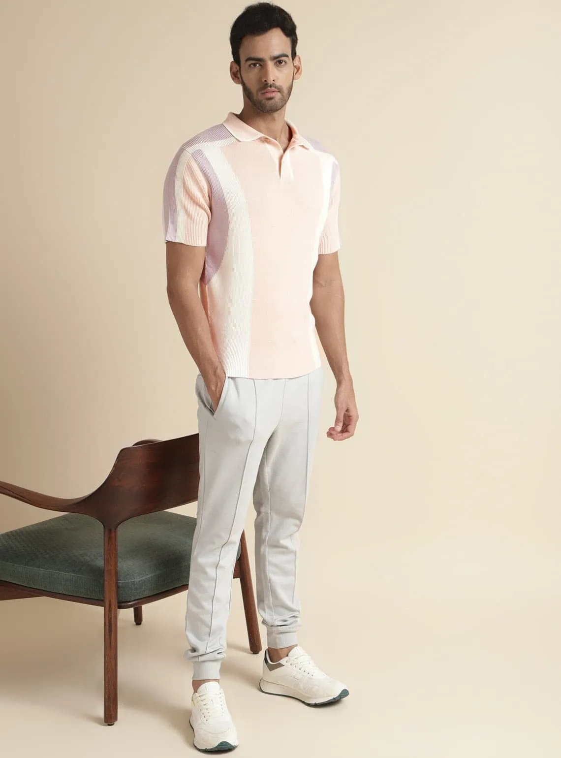 Heather Colour Block Polo