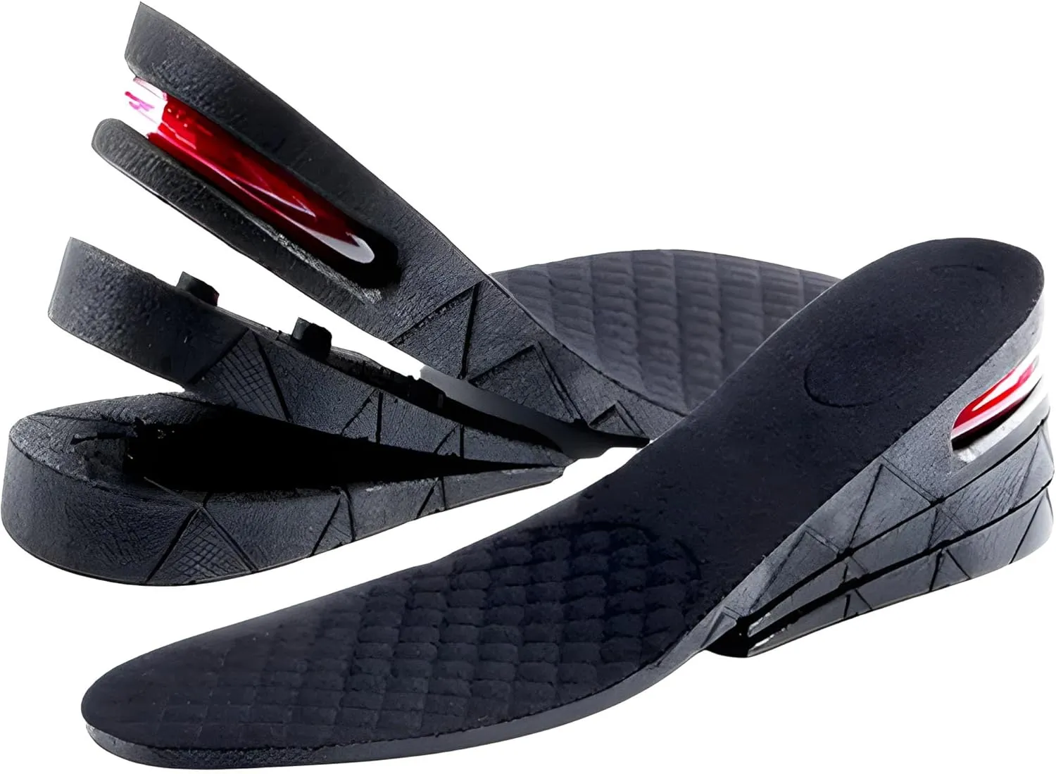 Height Increase Insoles Adjustable Booster, Elevated Boosting Foot Pad Insert Riser Orthotic, Non Slip Cushioned Shoe Lifts, Men Women Unisex, Comfort Breathable Layers with Heel, Arch Support