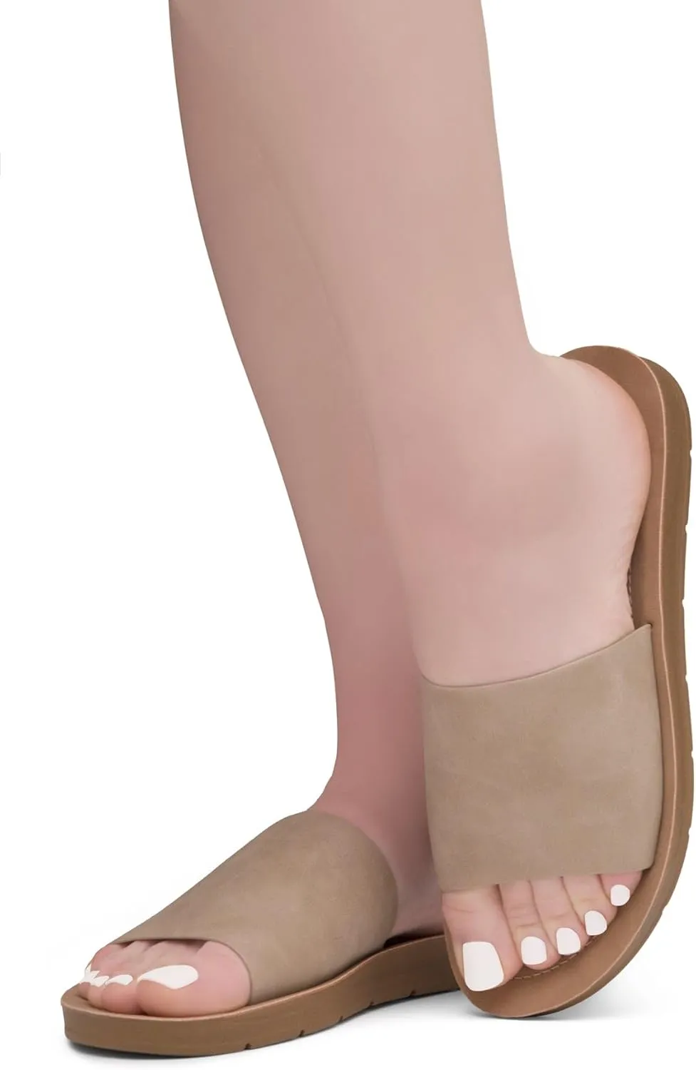 Herstyle Jarina Women's Flat Sandals, Fashion Slides, Open Toe One Band with Cushioned Footbed Slippers, Lightweight Casual Sandals for Summer, Beach, and Vacation