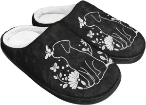 Home Fluffy Slippers, Soft Warm Scuff Slippers for Winter, Anti-Slip House Shoes for Indoor Outdoor