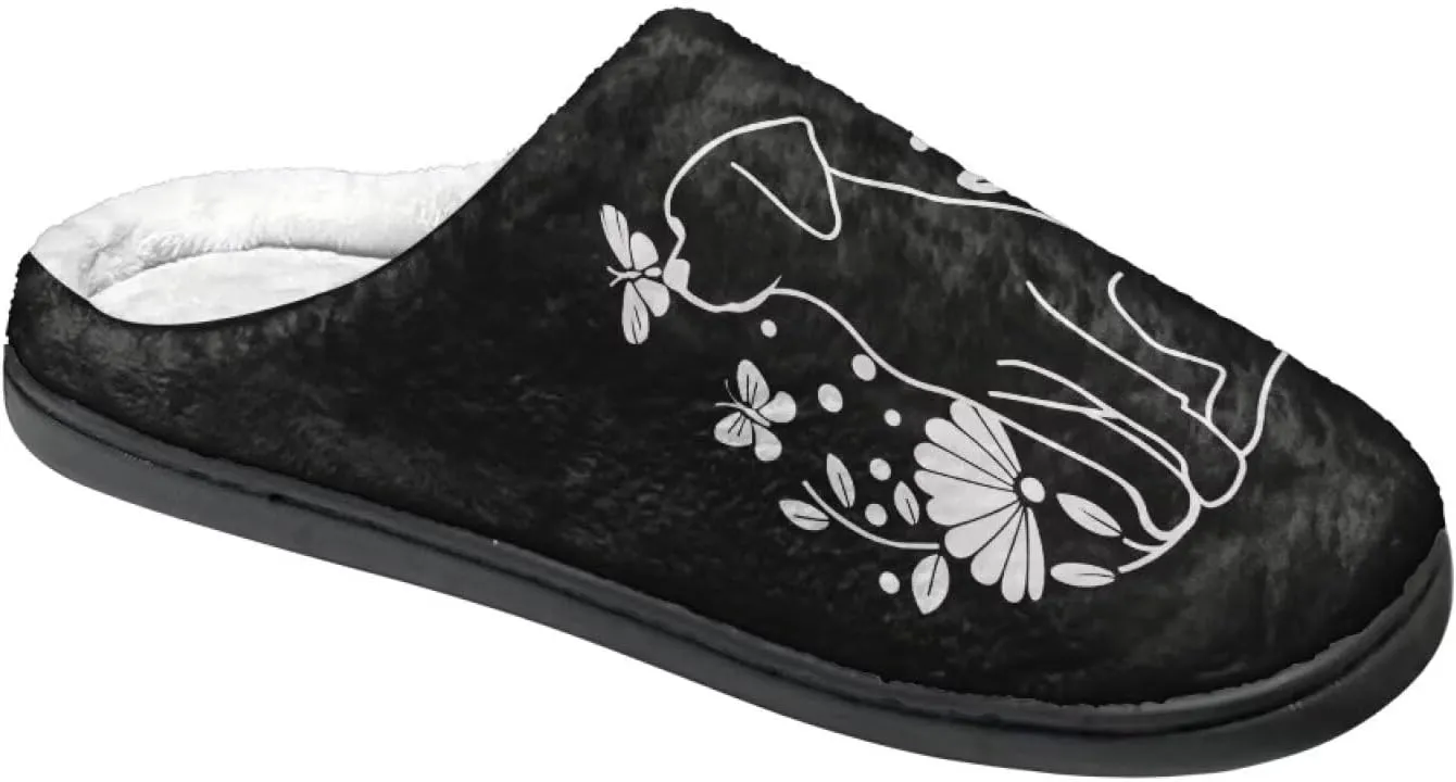 Home Fluffy Slippers, Soft Warm Scuff Slippers for Winter, Anti-Slip House Shoes for Indoor Outdoor