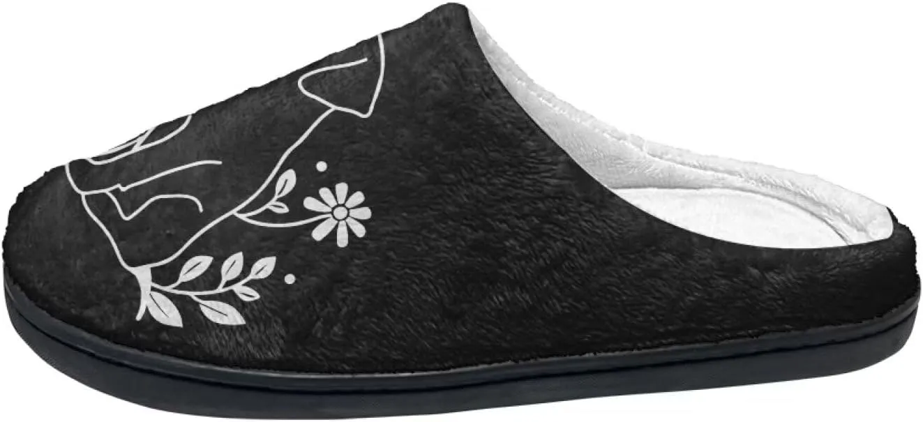 Home Fluffy Slippers, Soft Warm Scuff Slippers for Winter, Anti-Slip House Shoes for Indoor Outdoor