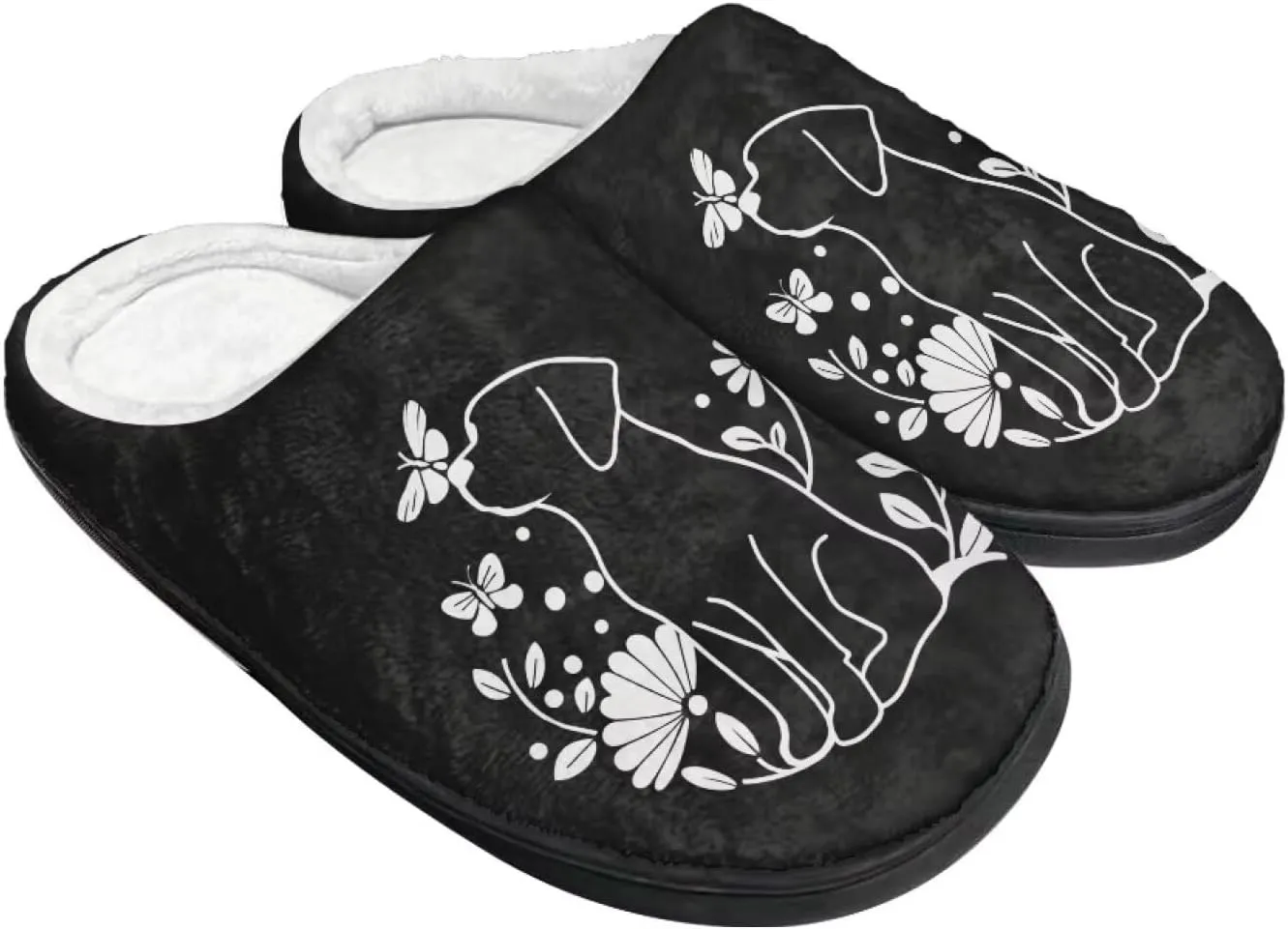 Home Fluffy Slippers, Soft Warm Scuff Slippers for Winter, Anti-Slip House Shoes for Indoor Outdoor