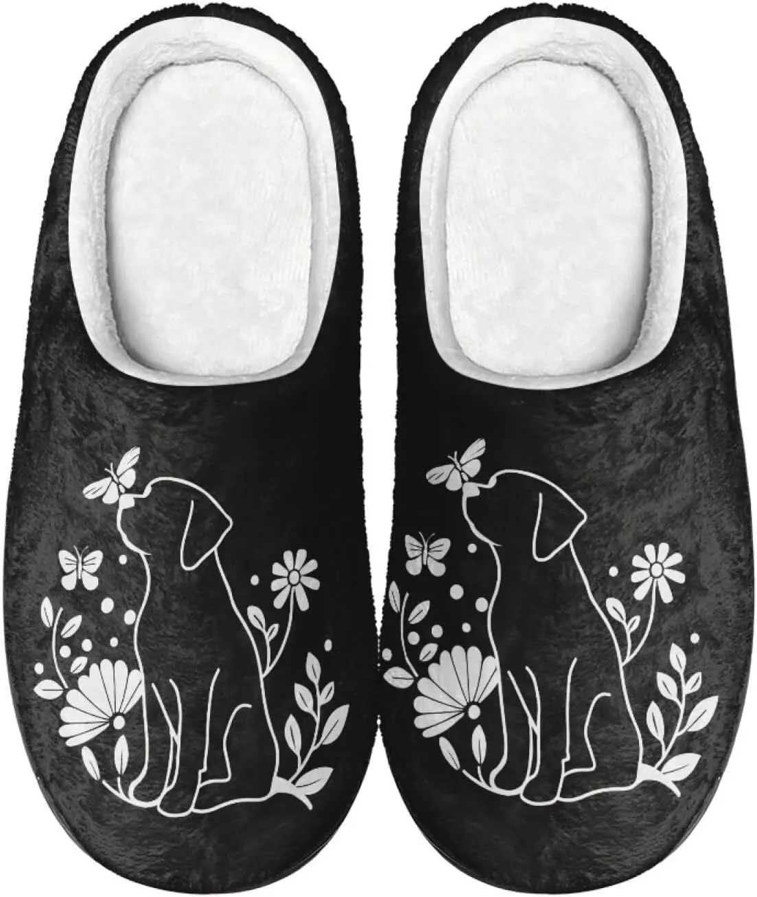 Home Fluffy Slippers, Soft Warm Scuff Slippers for Winter, Anti-Slip House Shoes for Indoor Outdoor