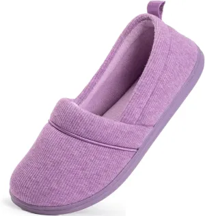 HomeTop Women's Comfy Loafer Slippers Lightweight Memory Foam Non-slip Indoor House Shoes