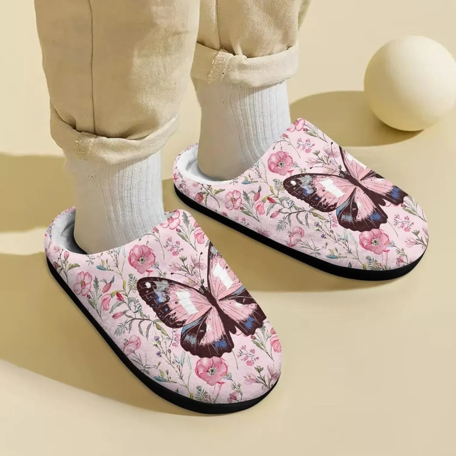 House Slippers for Girls Soft Size 9-15 Black