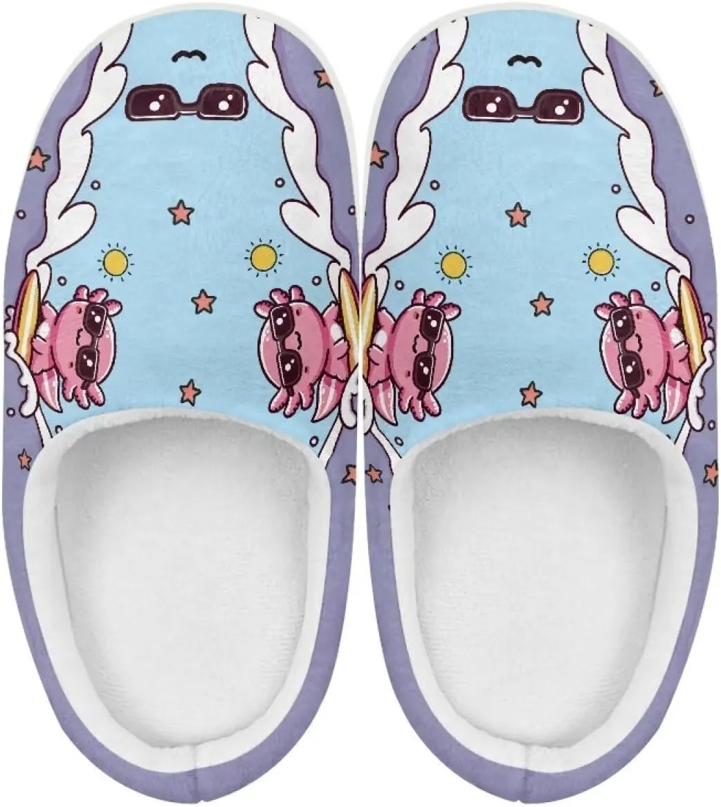 House Slippers for Kids Plush Cotton Slipper Home Indoor Fuzzy Slipper Shoes Warm Non Slip Fleece Plush Slipper Size 9-15