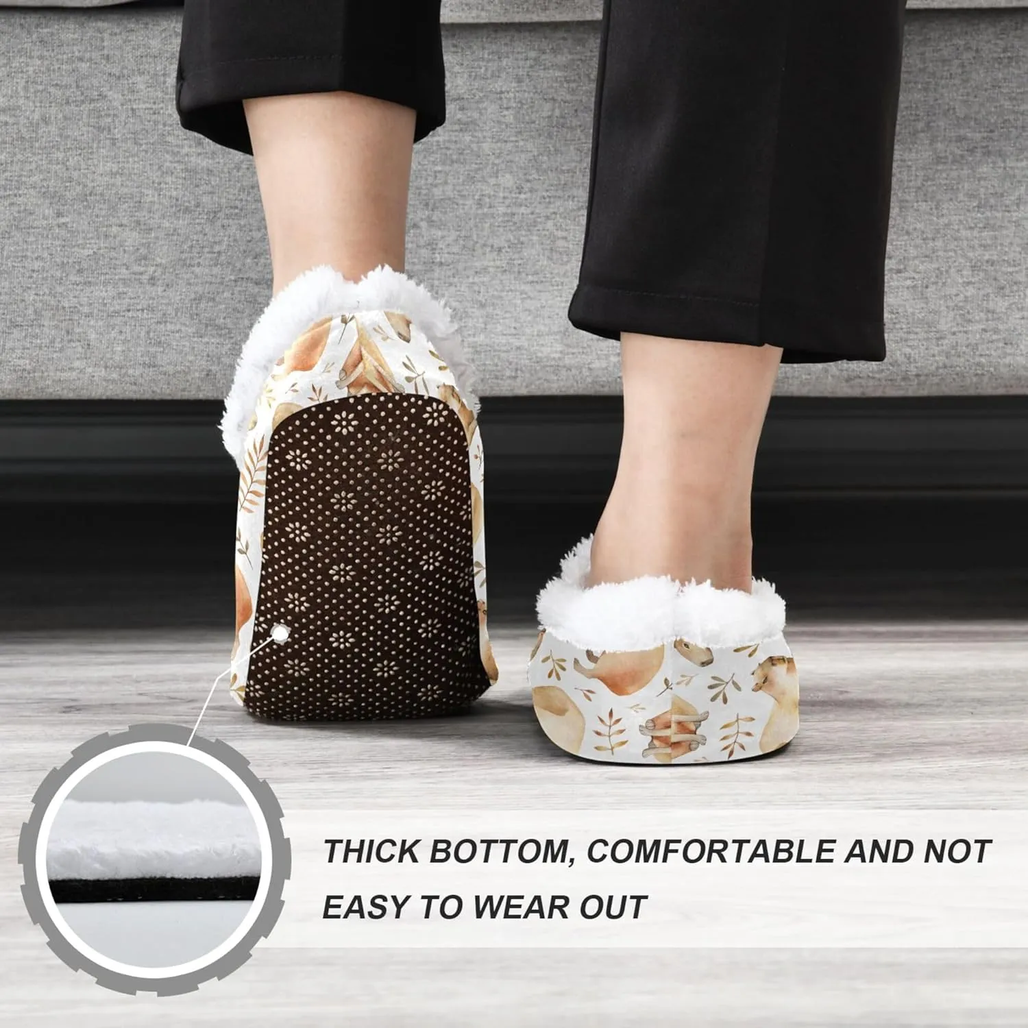 House Slippers Fuzzy Memory Foam Soft Slipper Socks for Woman Men