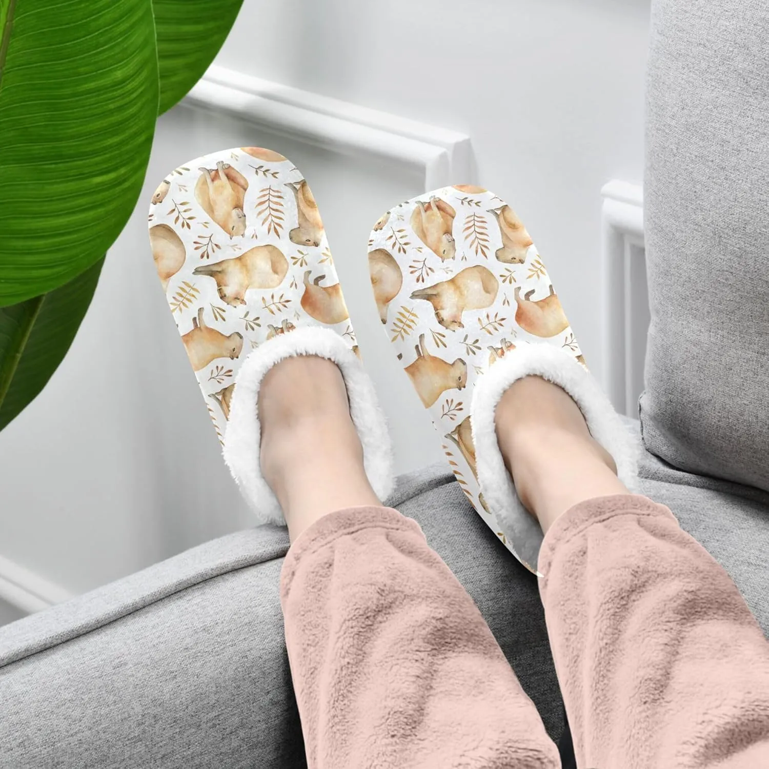House Slippers Fuzzy Memory Foam Soft Slipper Socks for Woman Men
