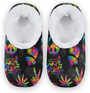 House Slippers Fuzzy Memory Foam Soft Slipper Socks for Woman Men