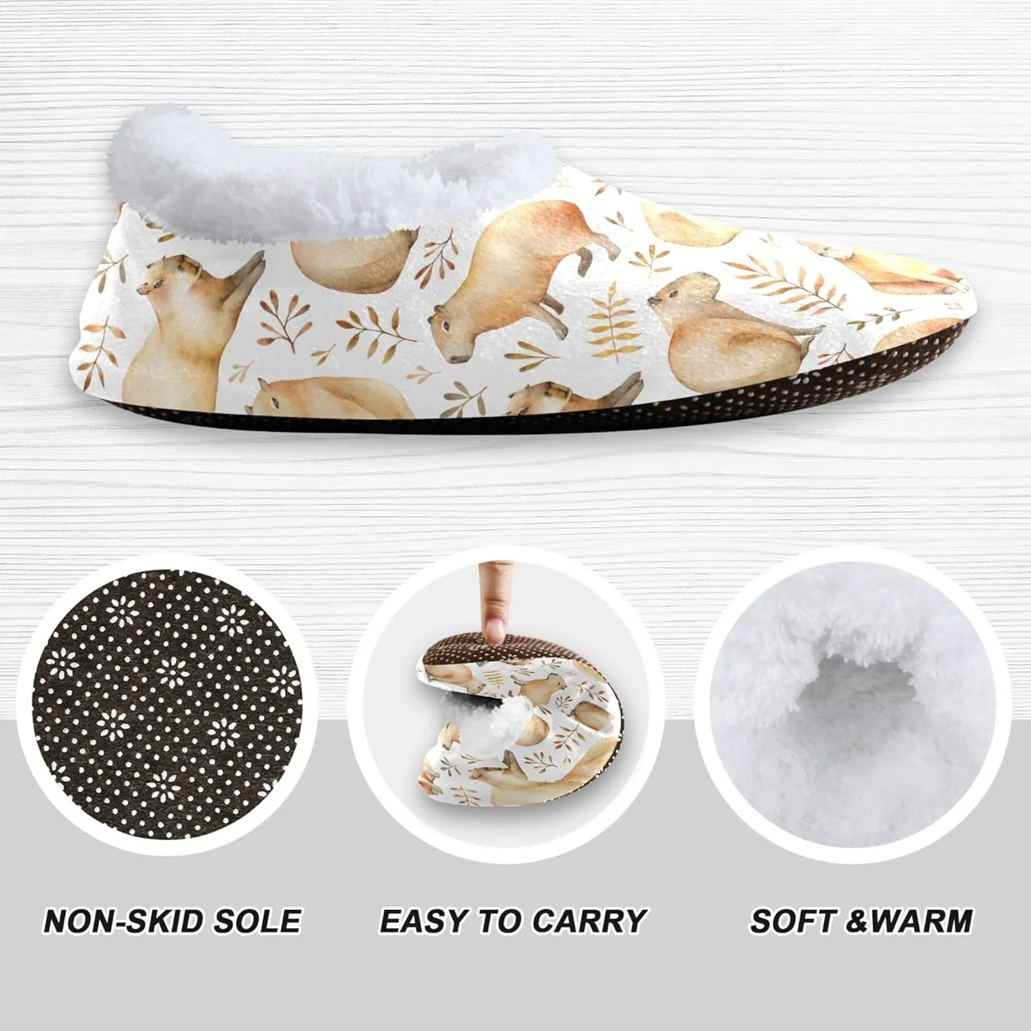 House Slippers Fuzzy Memory Foam Soft Slipper Socks for Woman Men