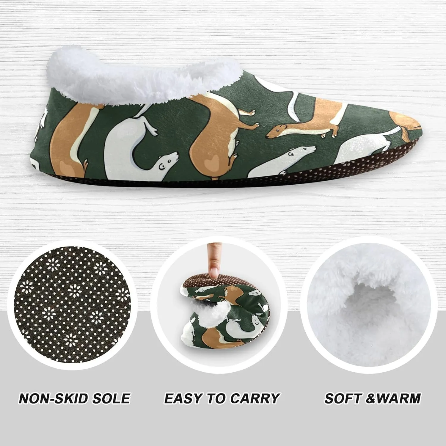 House Slippers Fuzzy Memory Foam Soft Slipper Socks for Woman Men