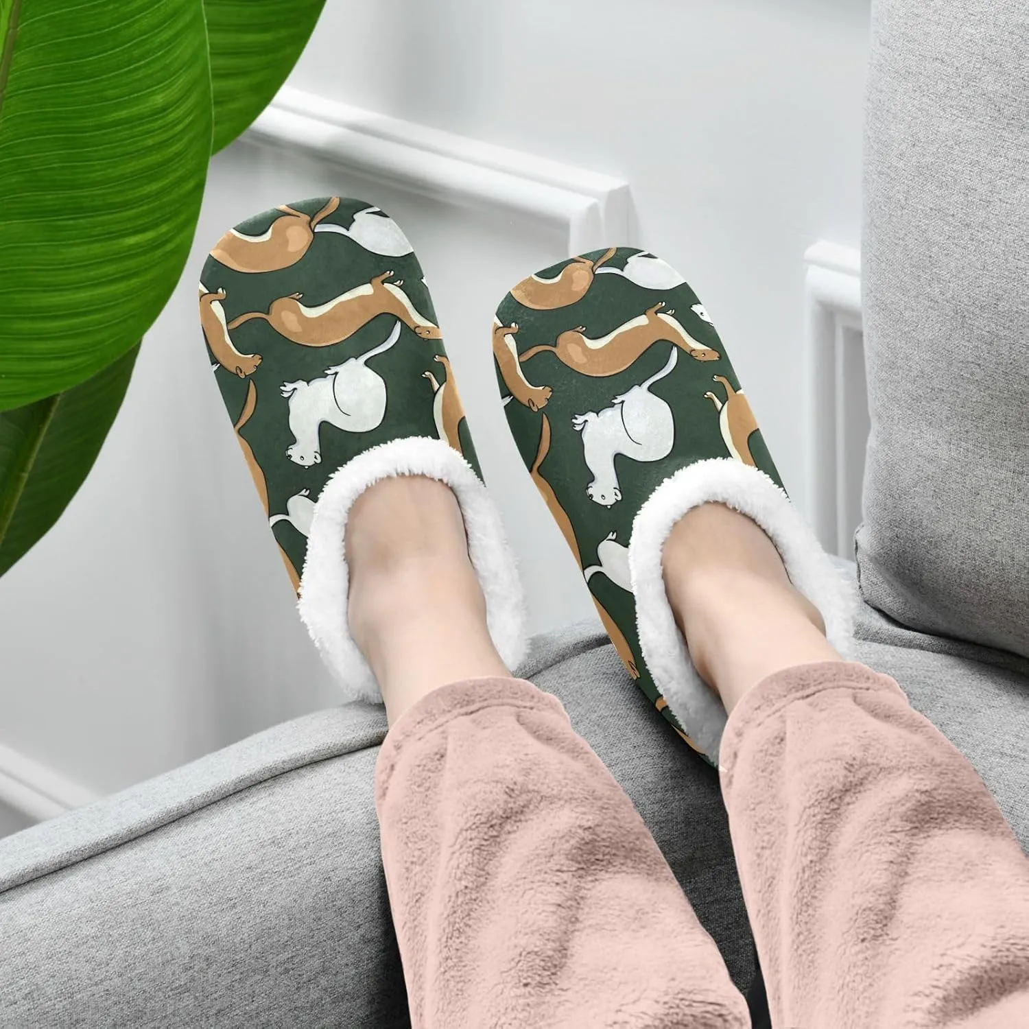 House Slippers Fuzzy Memory Foam Soft Slipper Socks for Woman Men