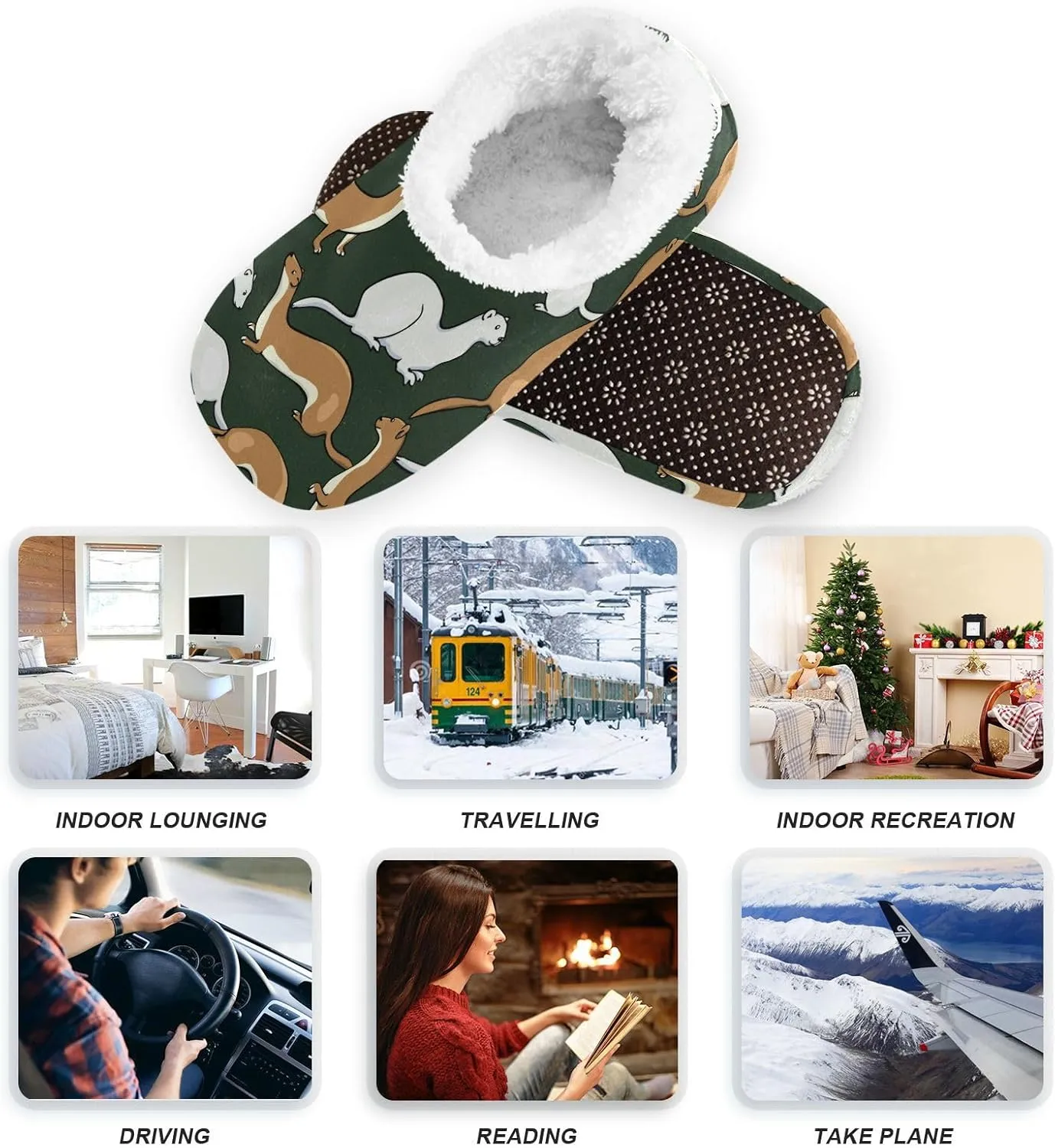 House Slippers Fuzzy Memory Foam Soft Slipper Socks for Woman Men