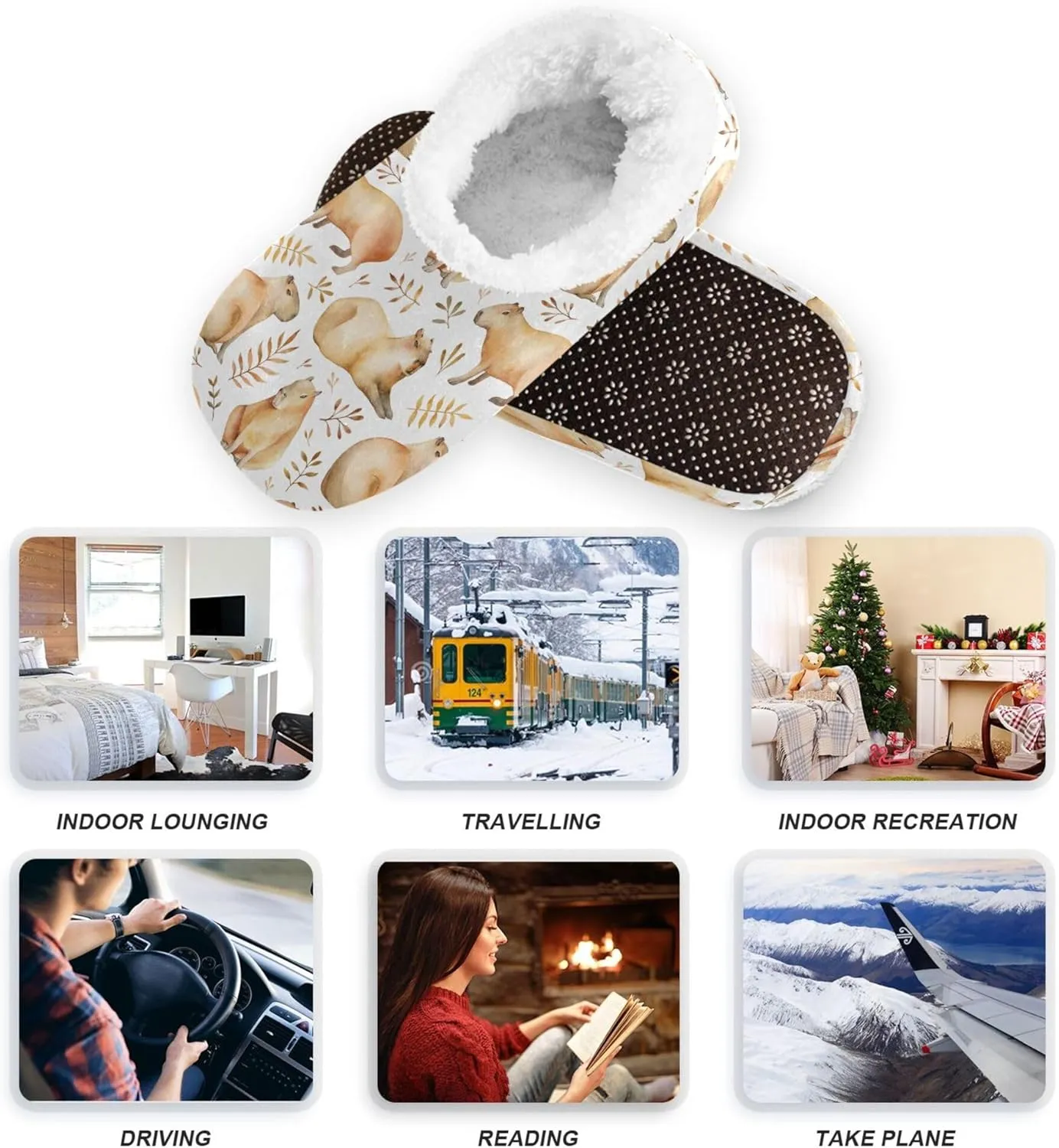 House Slippers Fuzzy Memory Foam Soft Slipper Socks for Woman Men