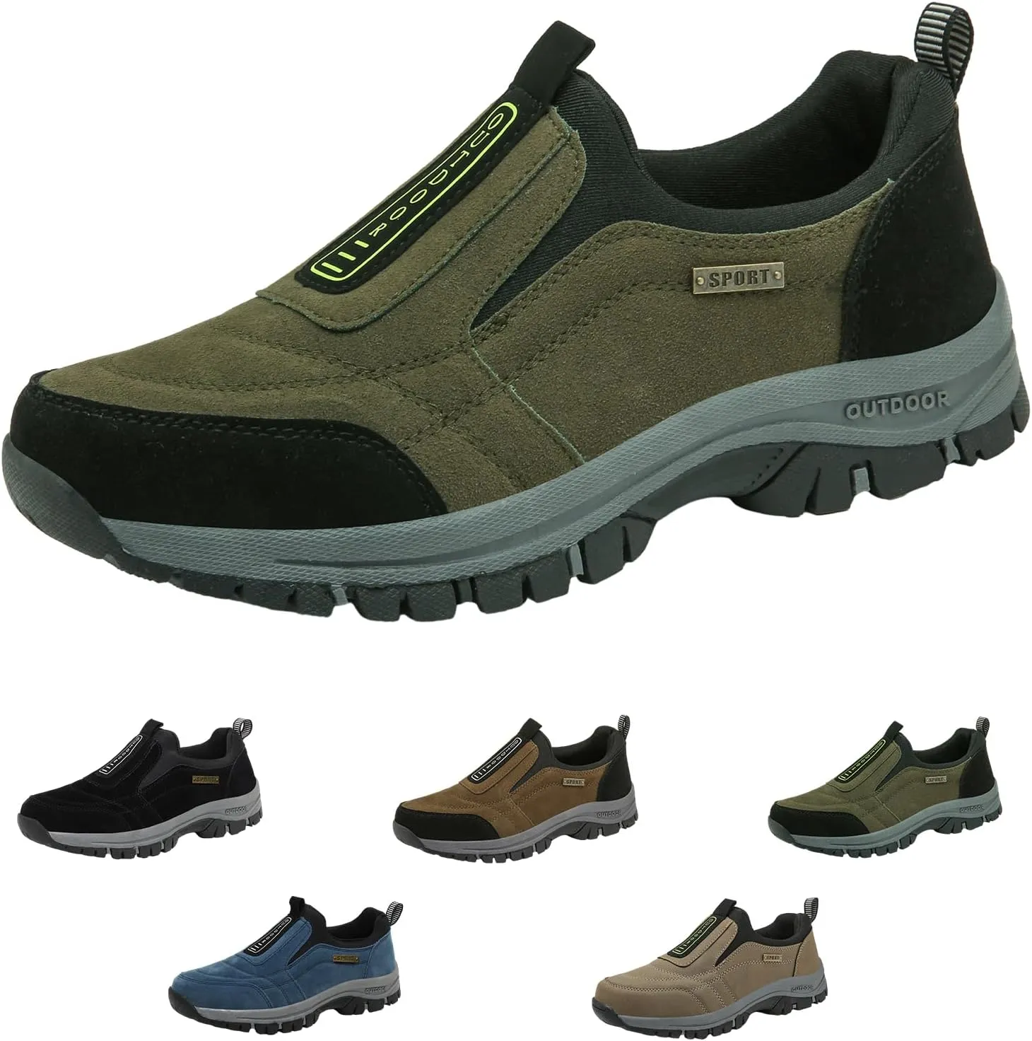 Hrtesus Women's Thick-Soled Suede Sneakers for Ultimate Comfort, Casual Non-Slip Slip-on Sneakers, Orthopedic Hiking Shoes Women Men