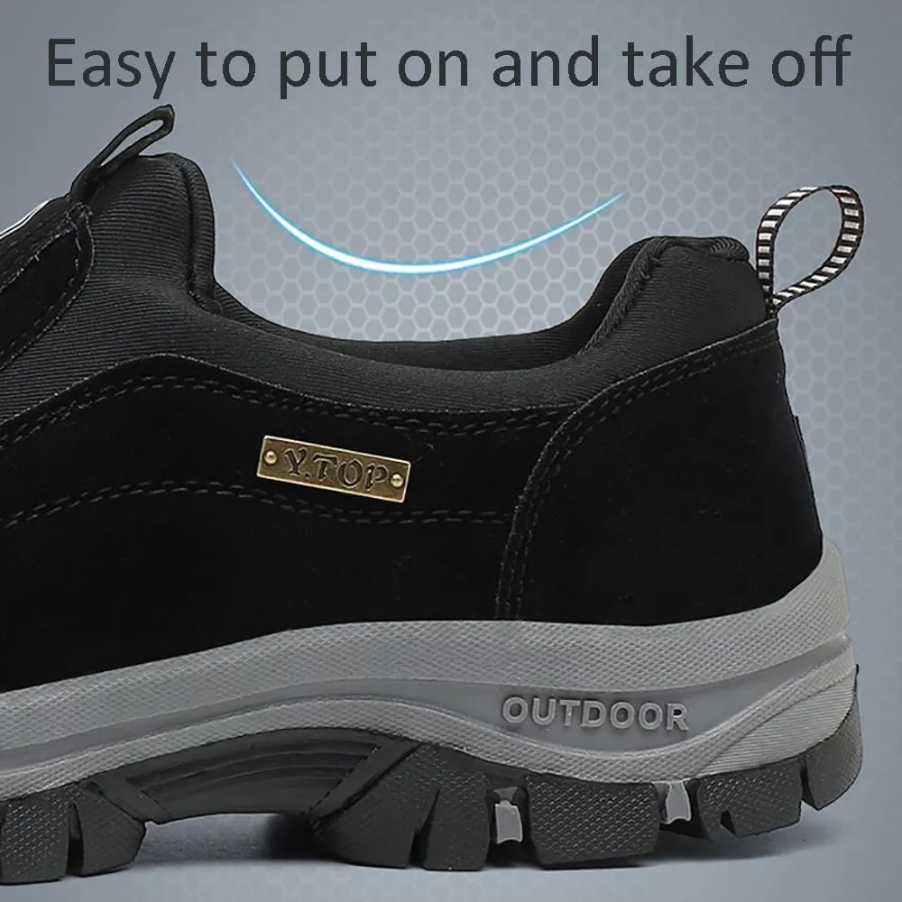 Hrtesus Women's Thick-Soled Suede Sneakers for Ultimate Comfort, Casual Non-Slip Slip-on Sneakers, Orthopedic Hiking Shoes Women Men