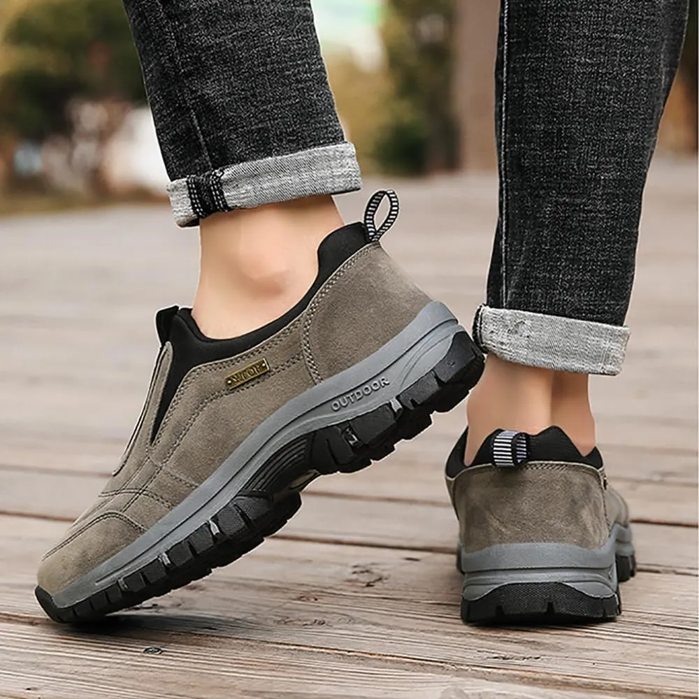 Hrtesus Women's Thick-Soled Suede Sneakers for Ultimate Comfort, Casual Non-Slip Slip-on Sneakers, Orthopedic Hiking Shoes Women Men