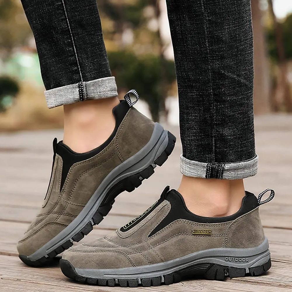 Hrtesus Women's Thick-Soled Suede Sneakers for Ultimate Comfort, Casual Non-Slip Slip-on Sneakers, Orthopedic Hiking Shoes Women Men