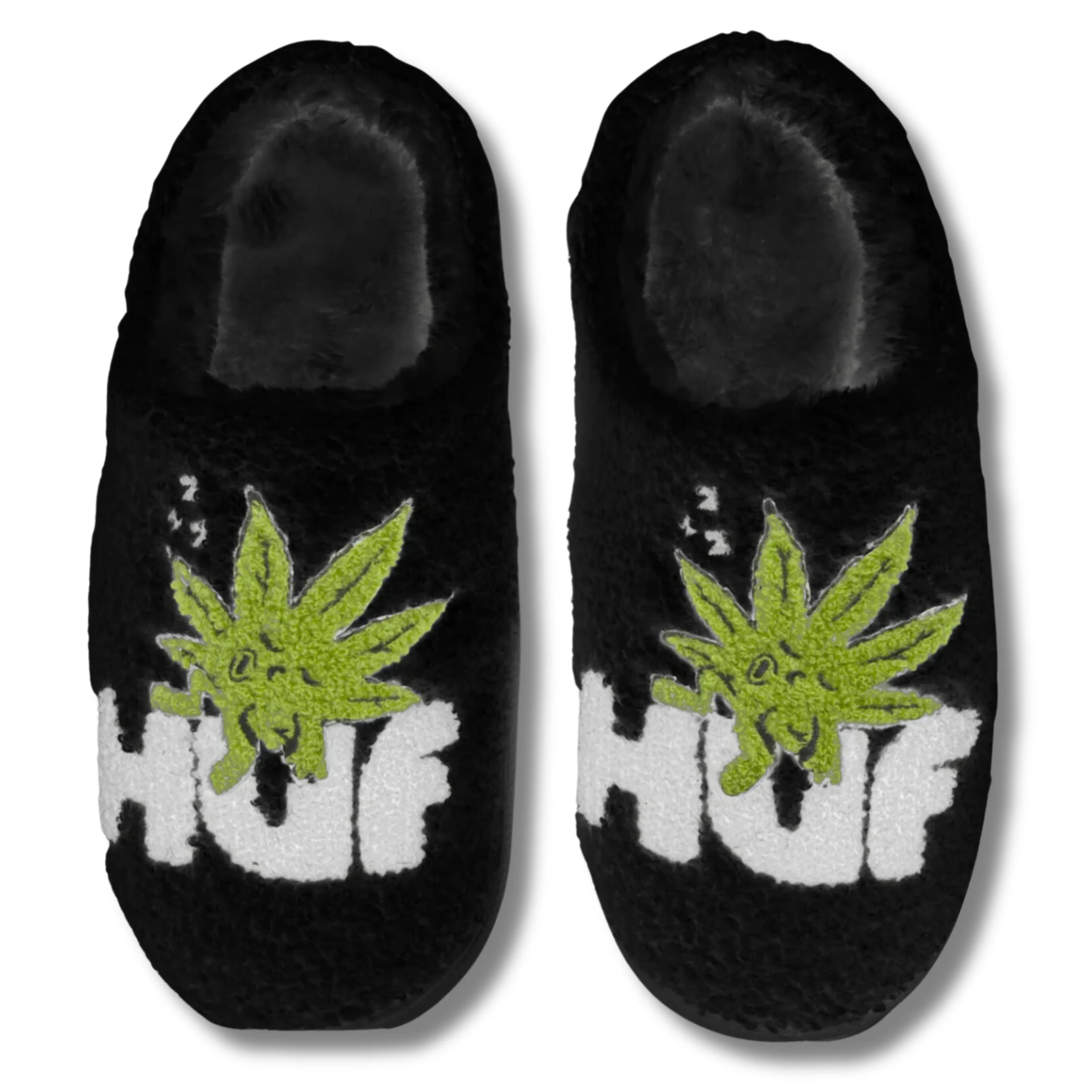 HUF FUZZY SLIPPER - BLACK