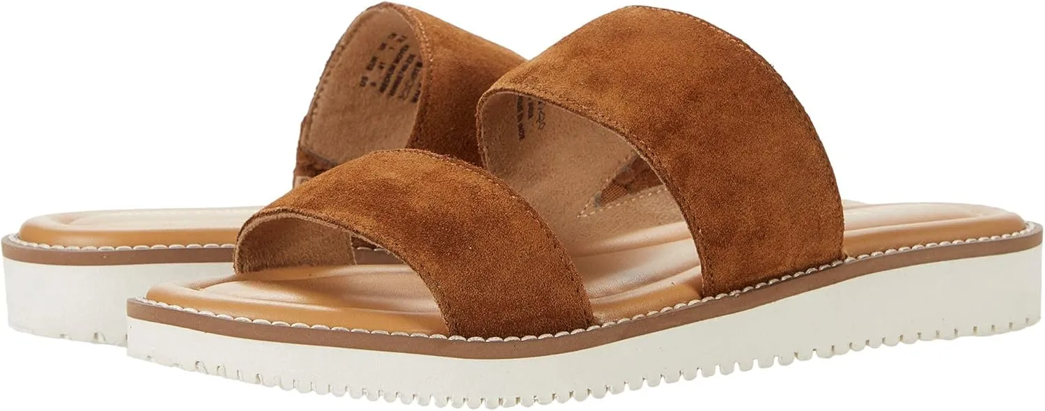 Hush Puppies Briard 2 Band Slide Tan Suede 10 M (B)