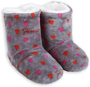 ICONOFLASH Women's Printed Bootie Slipper with Faux Shearling Lining