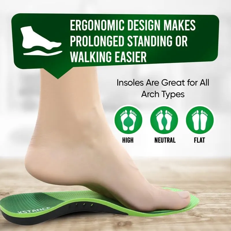 Insoles for Shoes and Work Boots | Plantar Fasciitis Relief and Arch Support | Orthotic Inserts for Men and Women | Relieve Foot Pain | Anti-Fatigue Good for 200  lbs (14.5-16 Men)