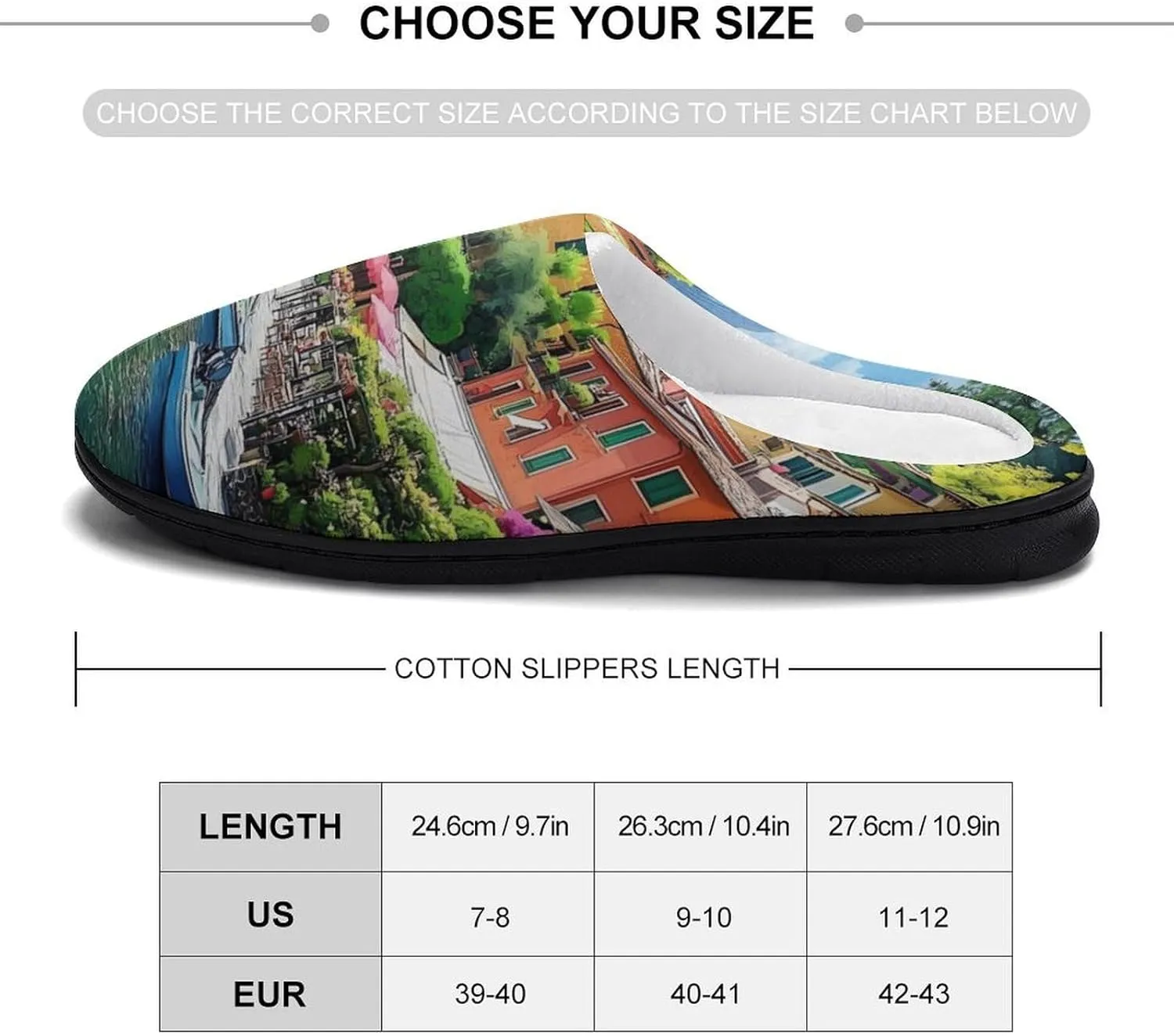 Italian Lakeside Sea View Slippers for Women Warm House Shoes Home Slippers Bedroom Shoes for Women Mom Ladies