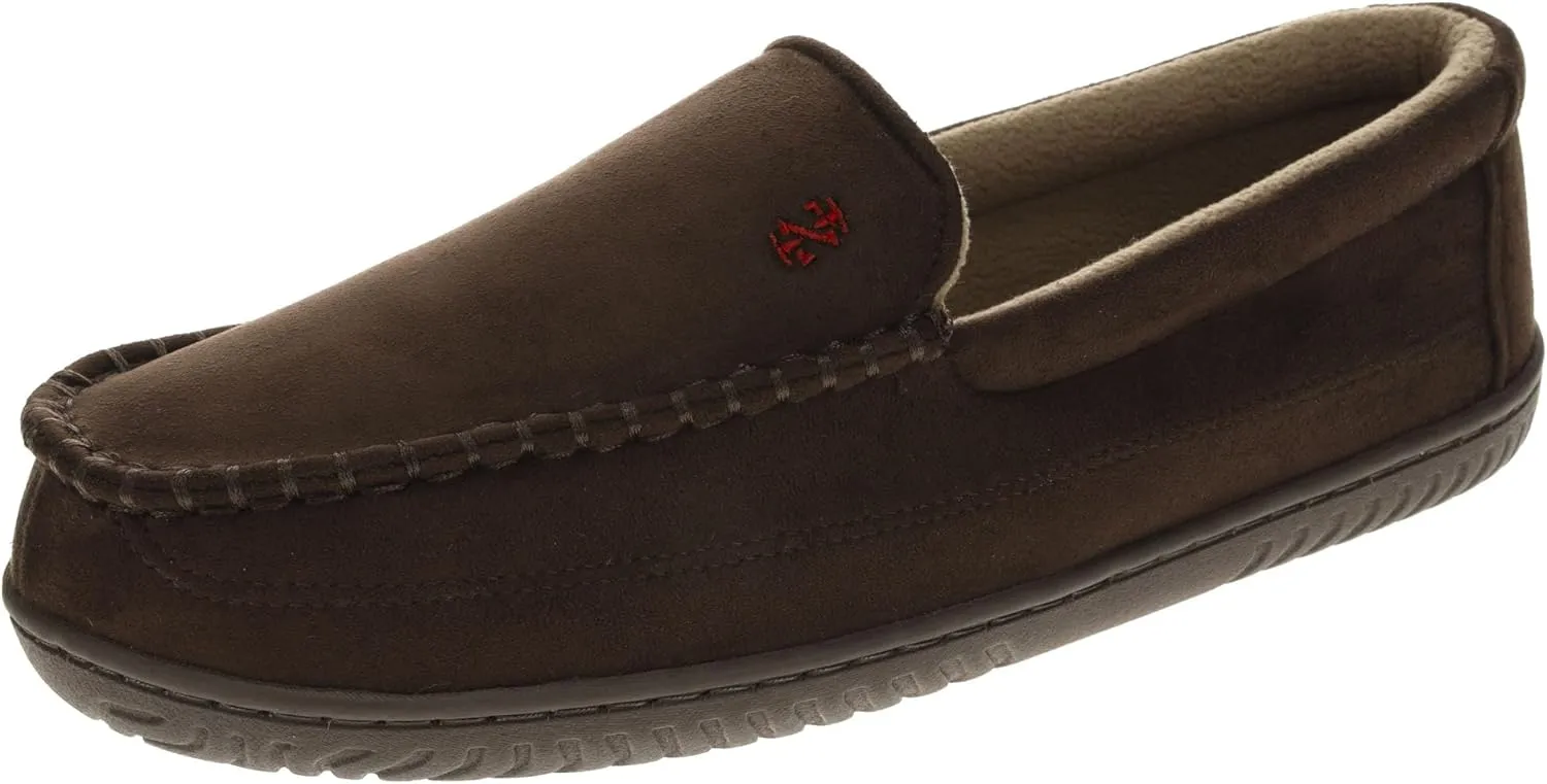 IZOD Men Classic Moccasin Slipper - Warm, Soft, Slip On