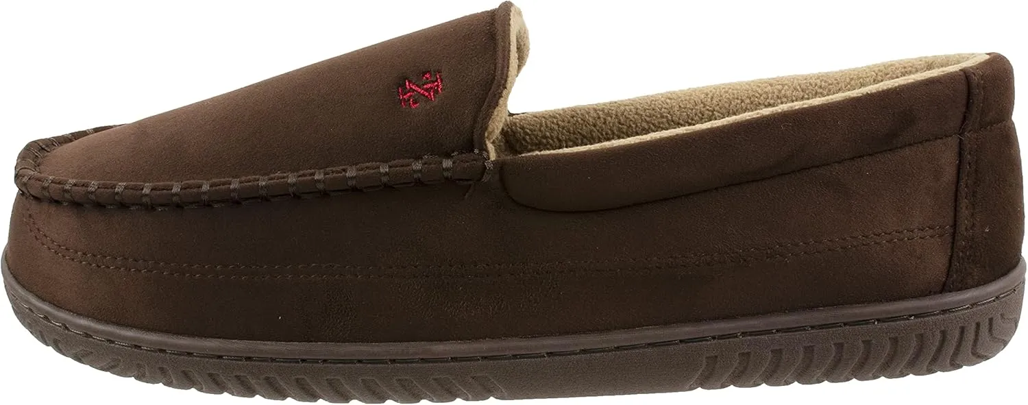 IZOD Men Classic Moccasin Slipper - Warm, Soft, Slip On
