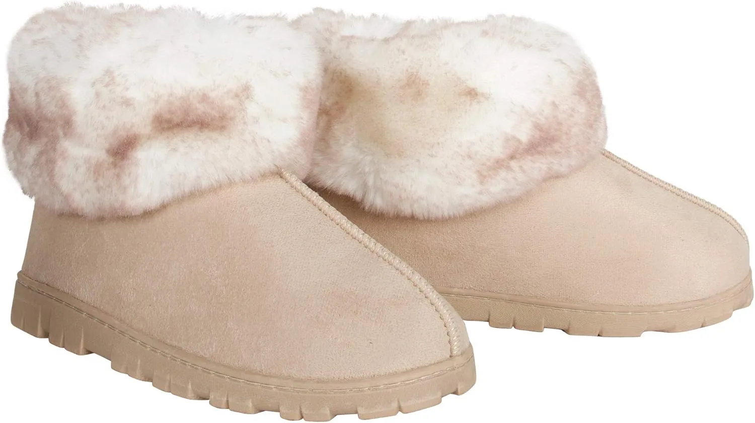 Jessica Simpson Women's and Girls Microsuede Super Soft Bootie Slippers with Indoor Outdoor Sole- Mommy & Me Set Options