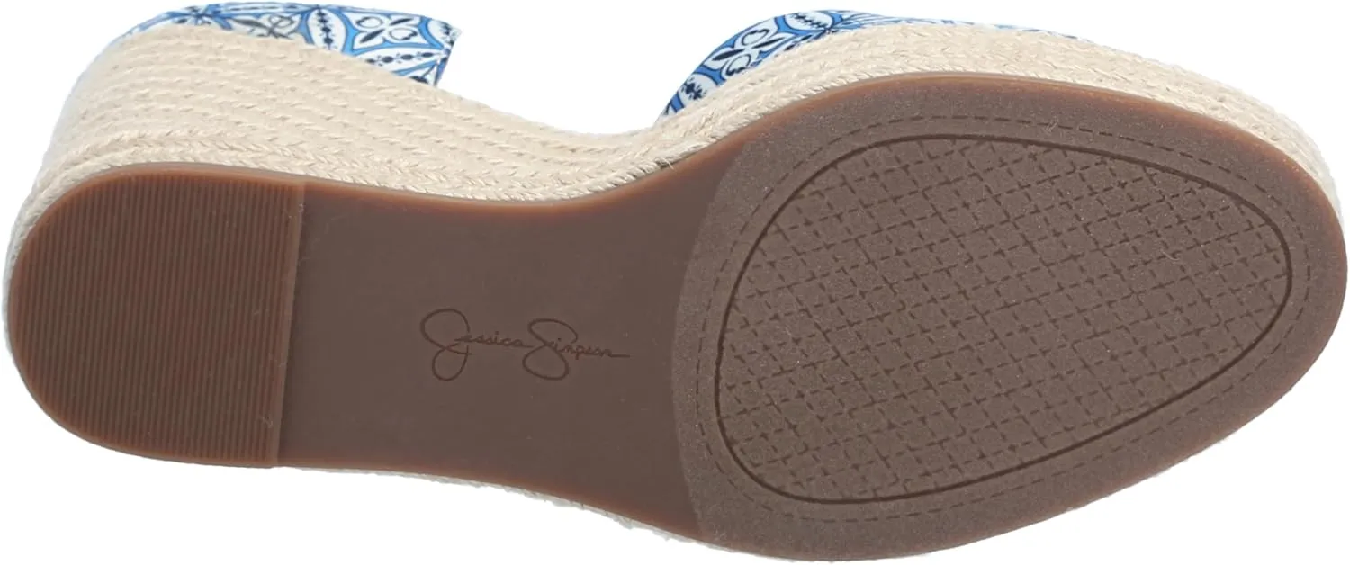 Jessica Simpson Womens WEYLA Cushioned Footbed Canvas Wedge Sandals