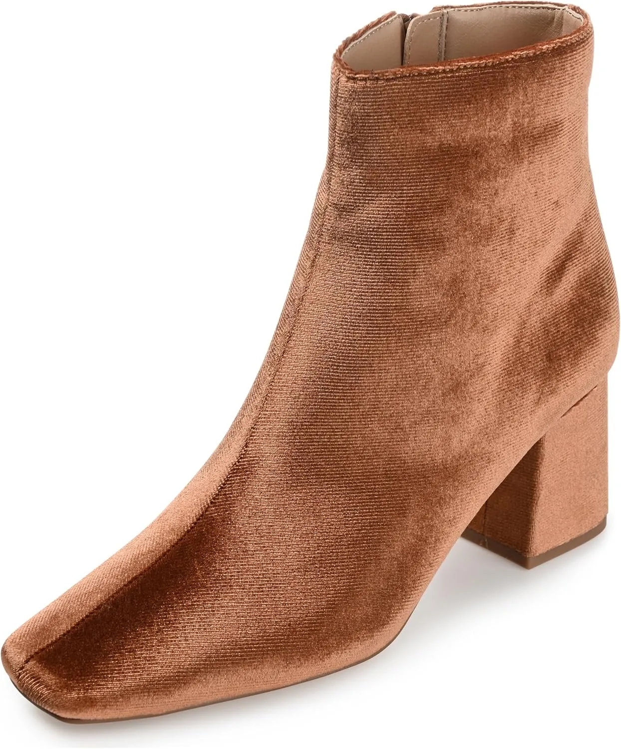 Journee Collection Womens Hazara Velvet Cushioned Footbed Ankle Boots