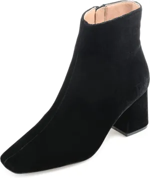 Journee Collection Womens Hazara Velvet Cushioned Footbed Ankle Boots