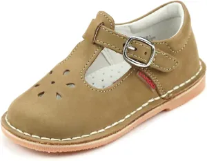 Joy Classic Leather Stitch Down T-Strap | Girl's Mary Jane Flat (Toddler/Little Kid)