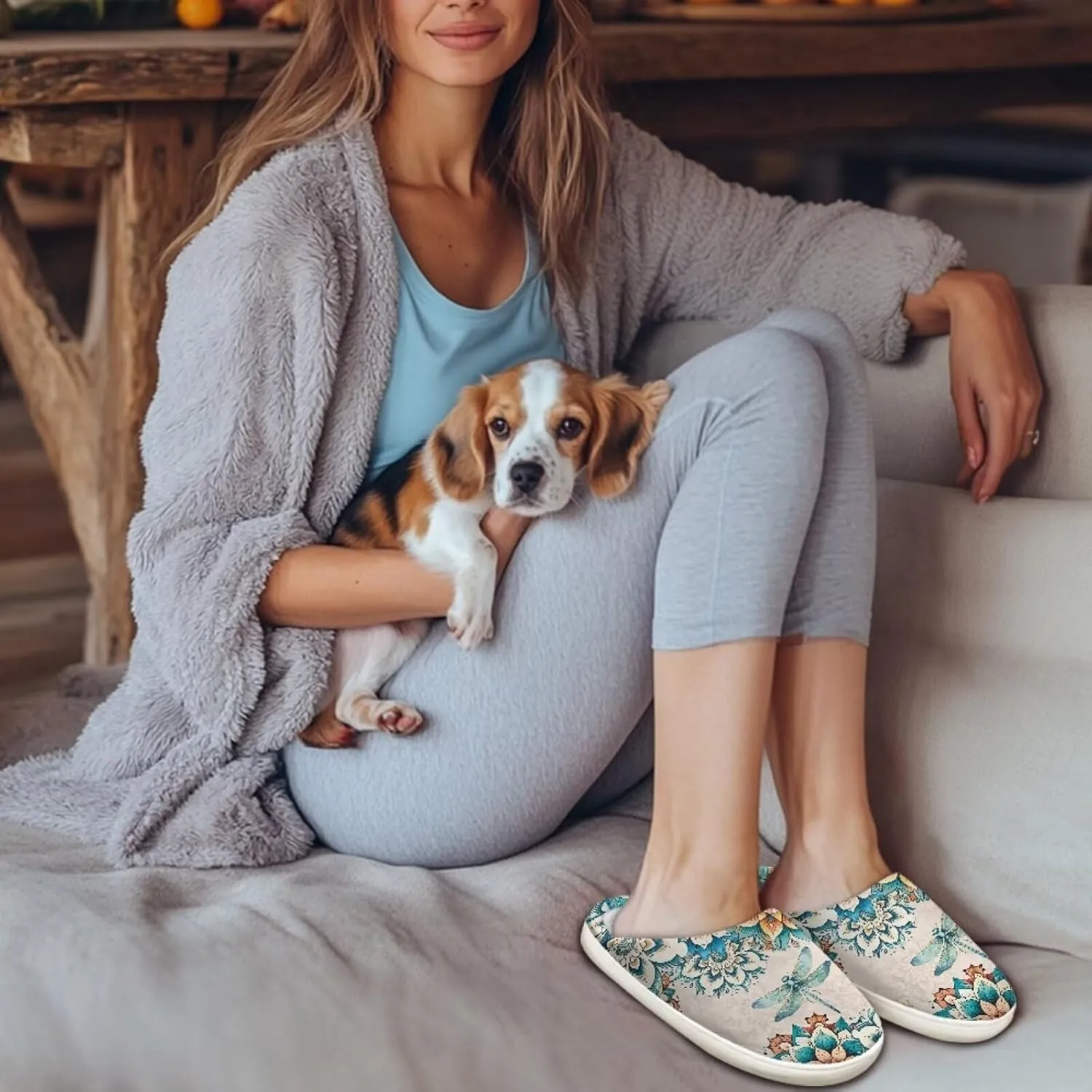 JoyLamoria Pink Hummingbird House Slipper Women Clog Slip On Winter Soft Thick Slipper Rubber Sole Garden Clogs