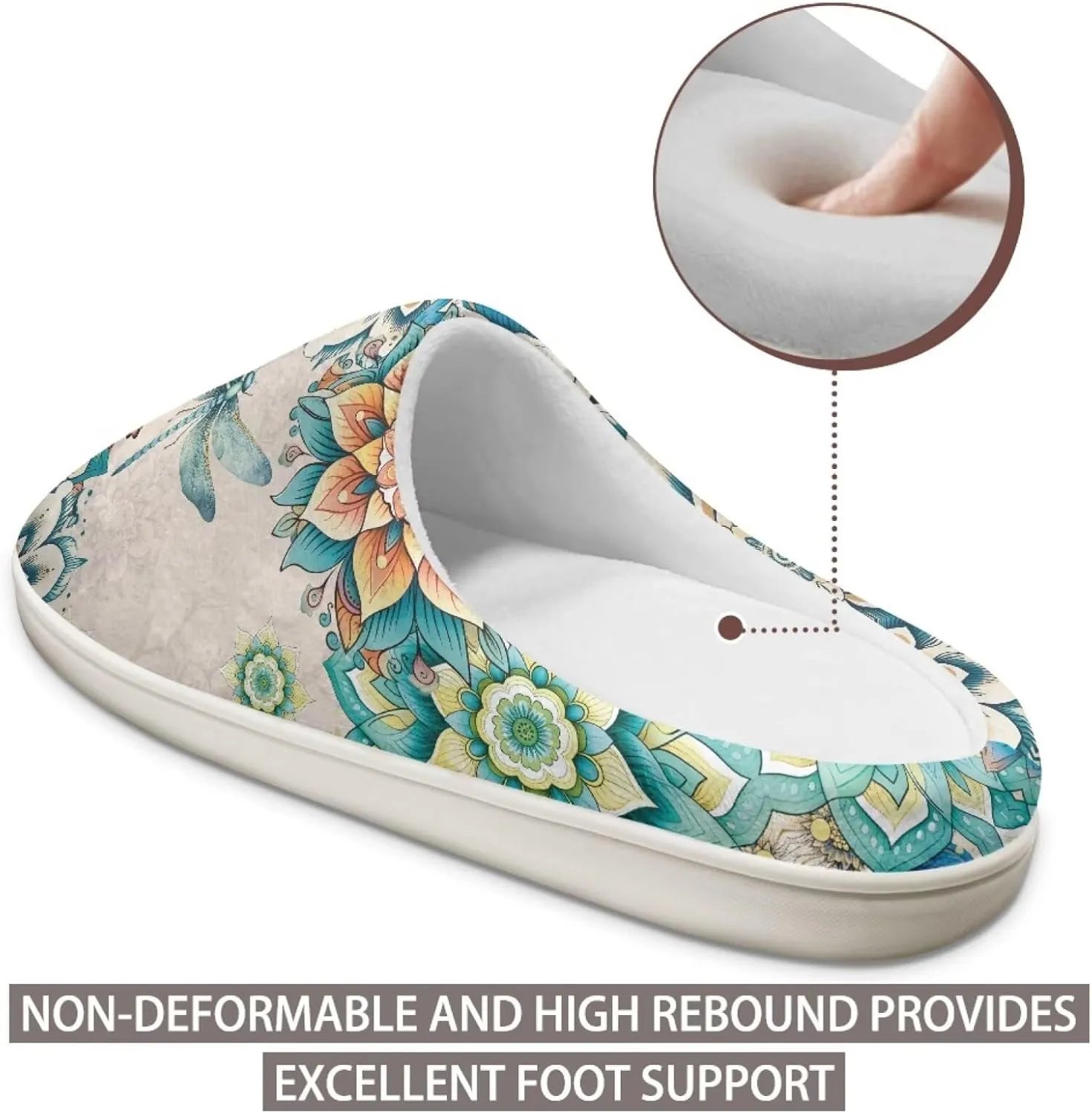 JoyLamoria Pink Hummingbird House Slipper Women Clog Slip On Winter Soft Thick Slipper Rubber Sole Garden Clogs