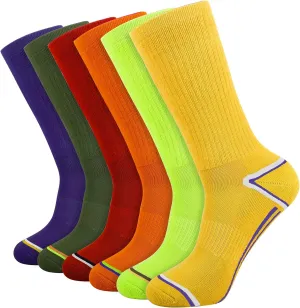 JOYNÉE Mens 6 Pack Athletic Performance Cushion Crew Socks for Running and Workout