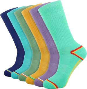 JOYNÉE Mens 6 Pack Athletic Performance Cushion Crew Socks for Running and Workout