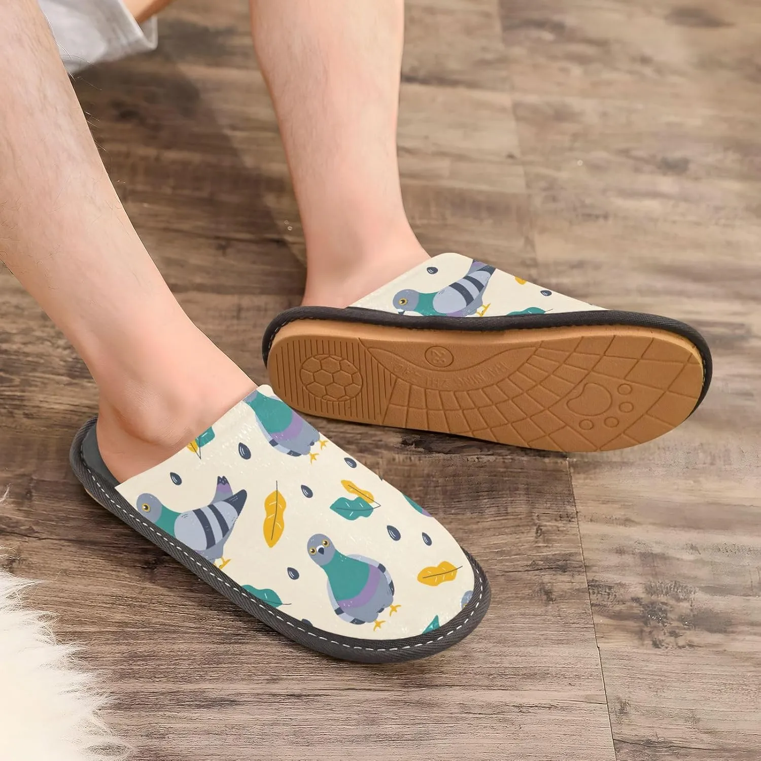 JUNZAN Women Slipper Cute Pigeon Womens Indoor Slippers Womens House Shoes Memory Foam House Shoes For Women Warm Cozy Slippers