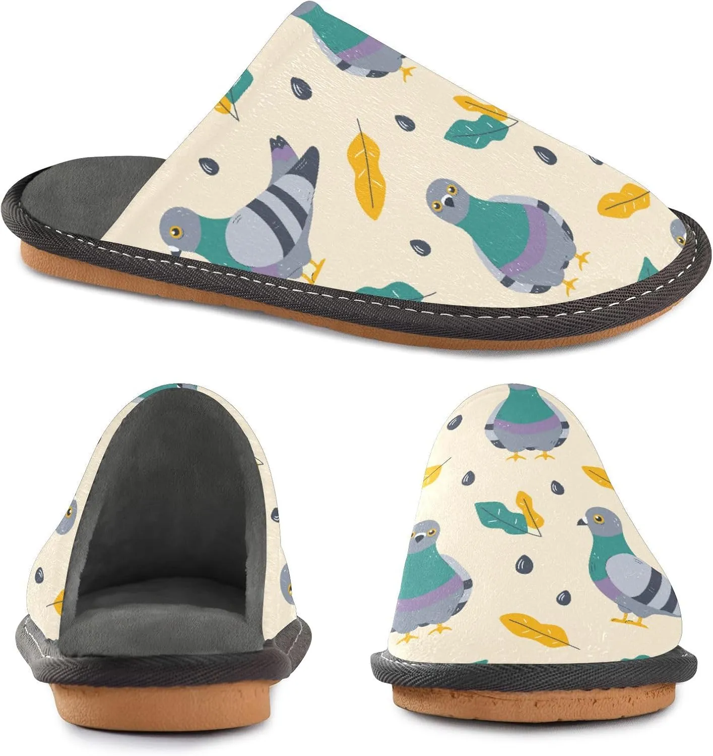 JUNZAN Women Slipper Cute Pigeon Womens Indoor Slippers Womens House Shoes Memory Foam House Shoes For Women Warm Cozy Slippers