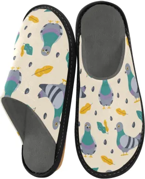 JUNZAN Women Slipper Cute Pigeon Womens Indoor Slippers Womens House Shoes Memory Foam House Shoes For Women Warm Cozy Slippers
