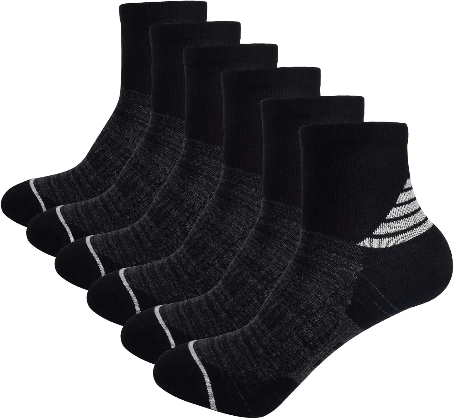 J.WMEET Women's Athletic Ankle Socks Quarter Cushioned Running Socks Hiking Performance Sport Cotton Socks 6 Pack