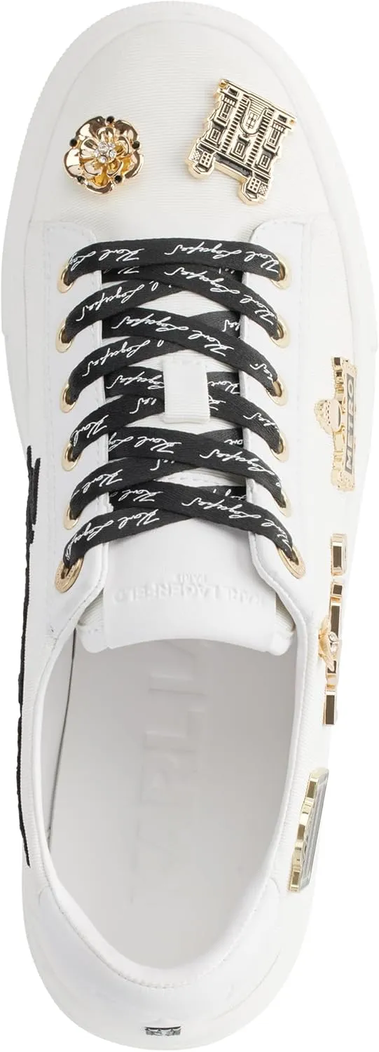 KARL LAGERFELD Women's Cushioned Insole Everyday Cate Rue Pins-Lace Up Sneaker